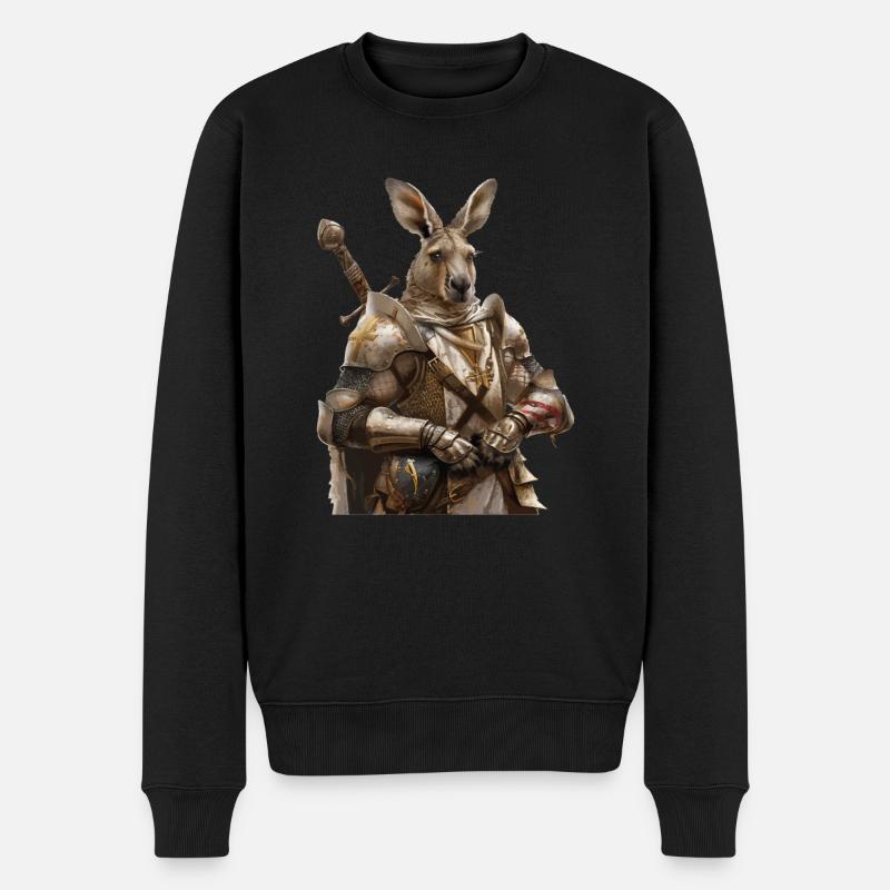 Kängeru Ritter Mittelalter - Männer Premium Bio Pullover - Schwarz