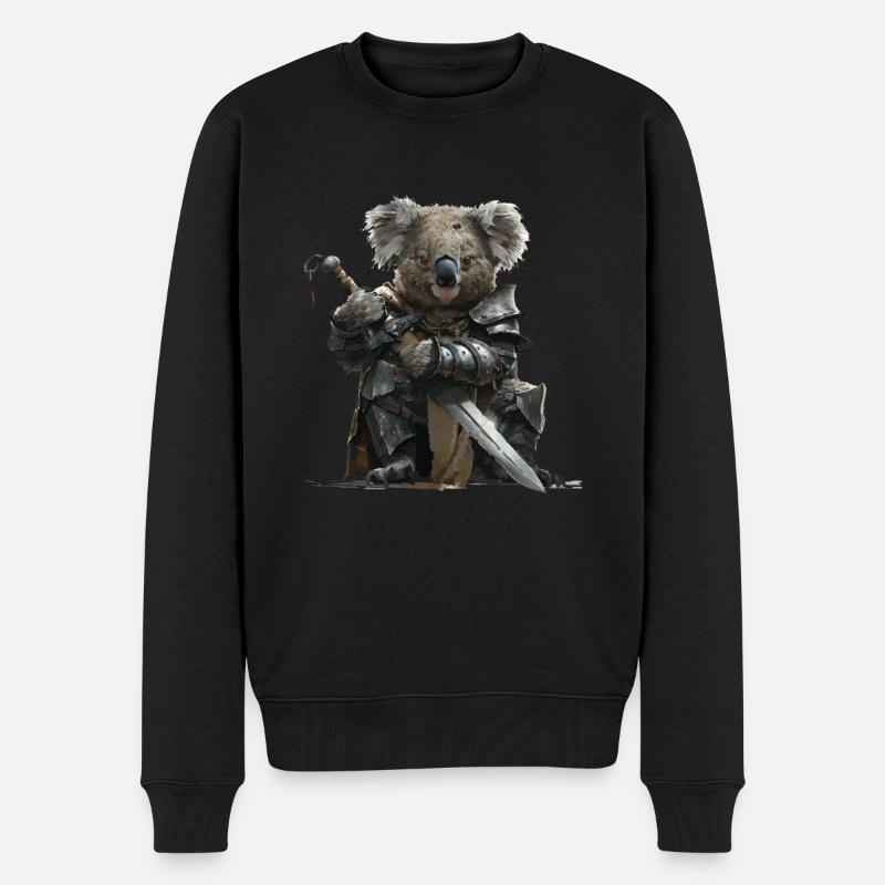 Koala Chevalier Moyen Âge - Pull Premium bio Homme - noir