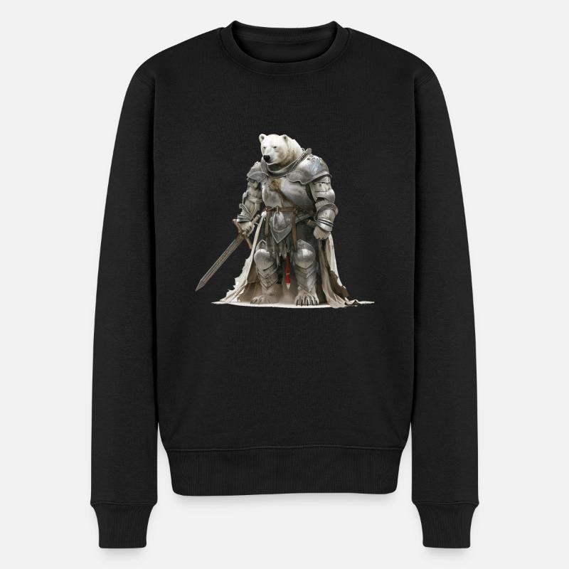 Ours Polaire Chevalier Moyen Âge - Pull Premium bio Homme - noir