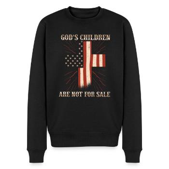 T-shirt "stops the exploitation of children" - Men's Premium Organic Jumper - black - Front - Nico (187cm)