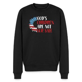 T-shirt "stops the exploitation of children" - Men's Premium Organic Jumper - black - Front - Nico (187cm)