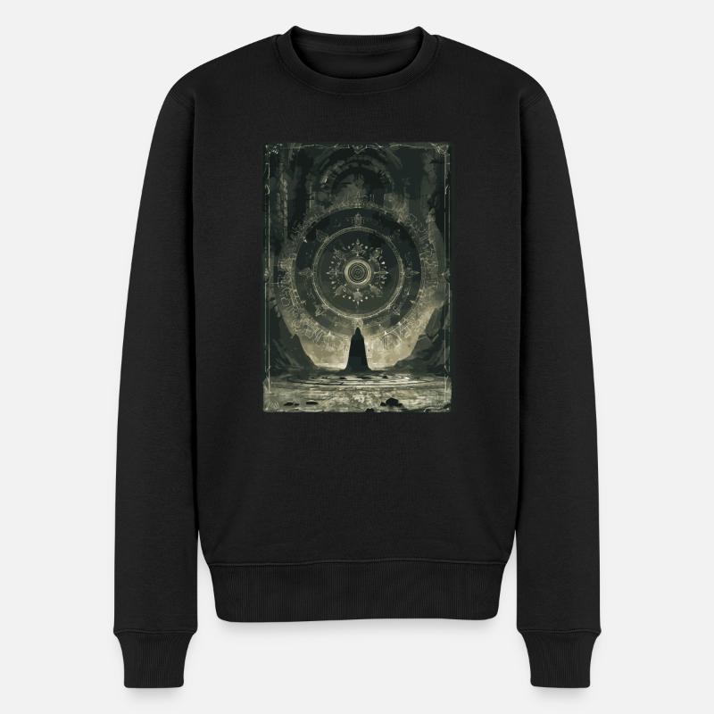 Das Glücksrad Tarot - Männer Premium Bio Pullover - Schwarz