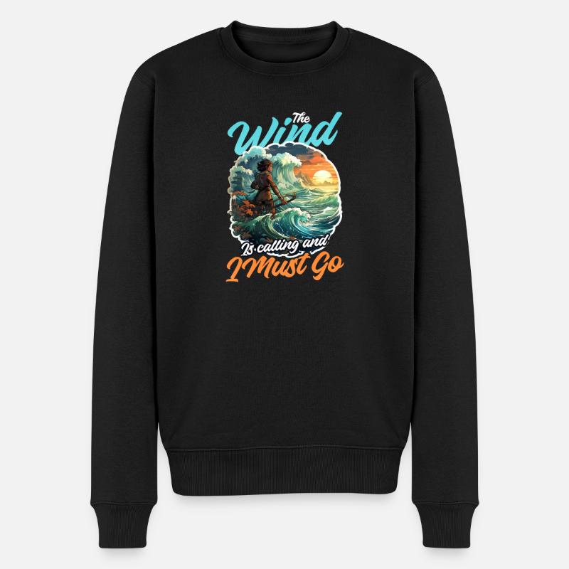 Windsurfen Windruf I Go - Männer Premium Bio Pullover - Schwarz