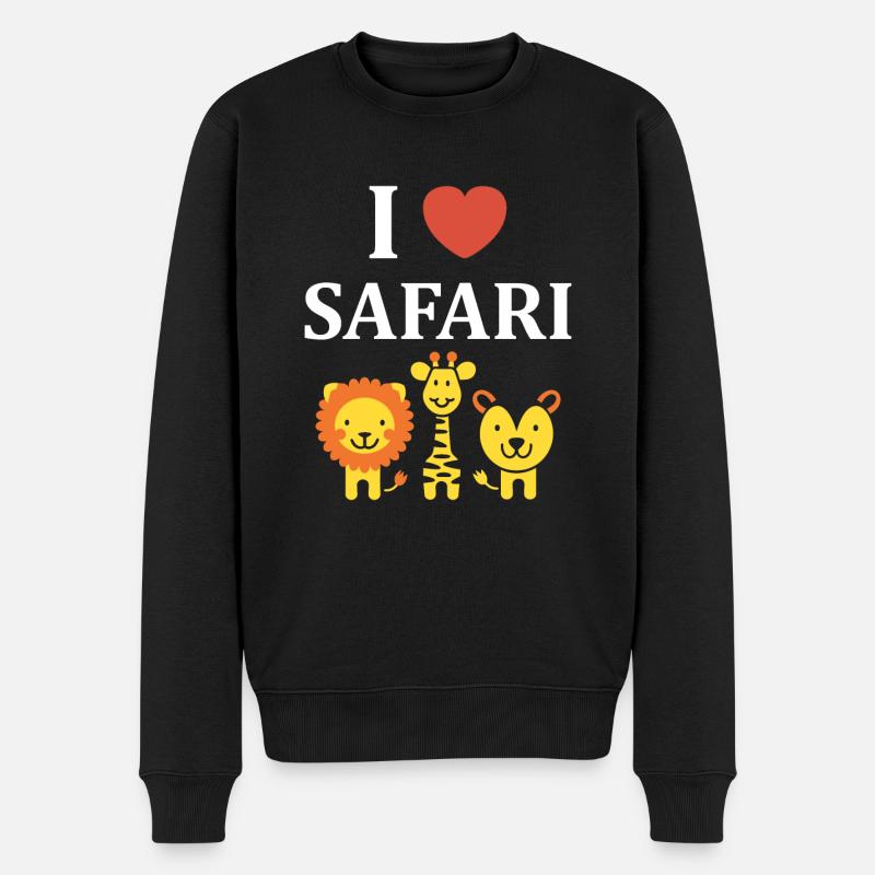 i love safari - Pull Premium bio Homme - noir