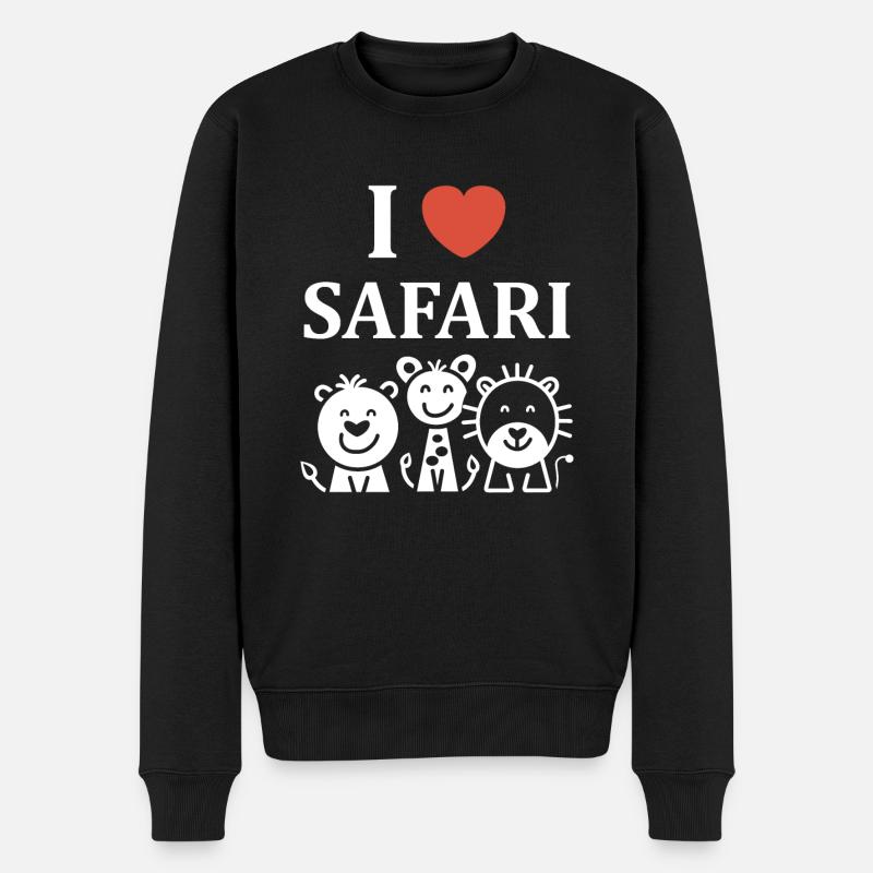 Ich liebe Safari - Männer Premium Bio Pullover - Schwarz