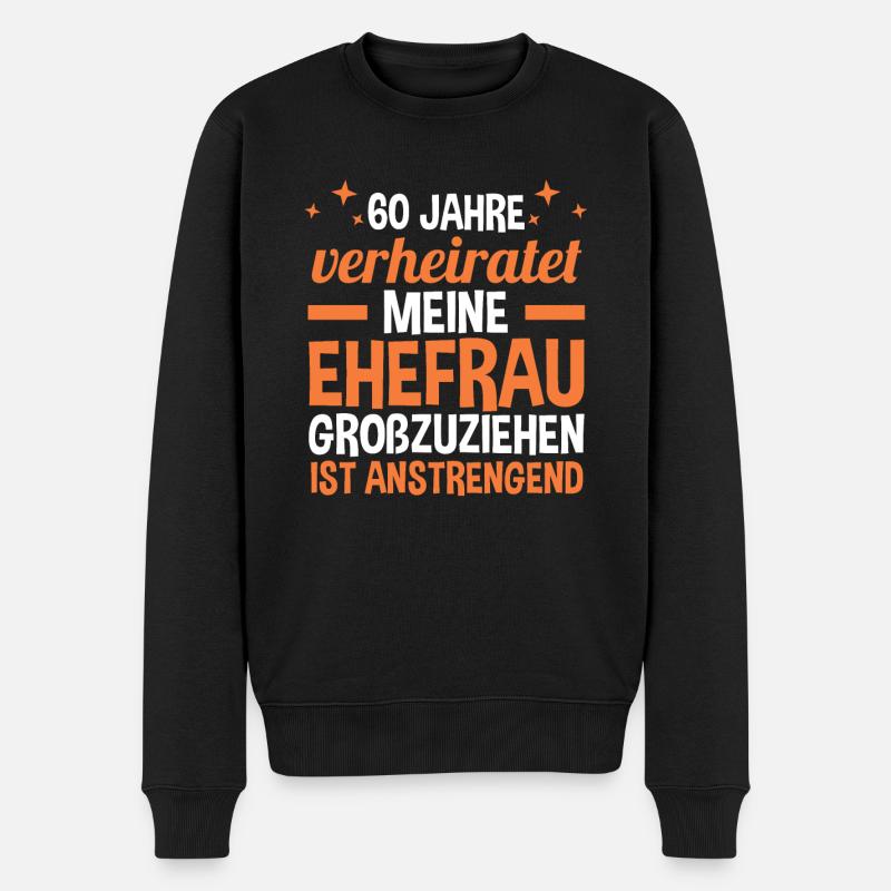 Ehe Diamantene Hochzeit 60 Jahre Verheiratet Hochz - Männer Premium Bio Pullover - Schwarz