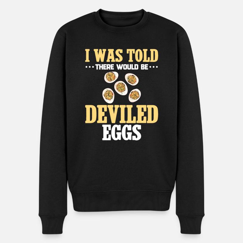 Gefüllte Eier Deviled Eggs - Männer Premium Bio Pullover - Schwarz