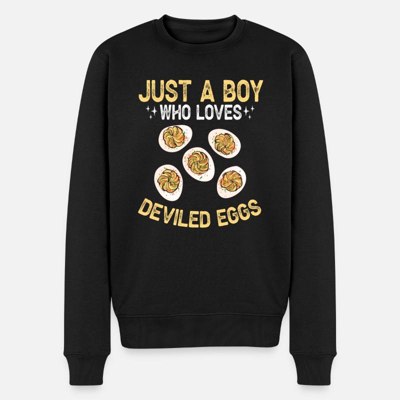 Gefüllte Eier Deviled Eggs - Männer Premium Bio Pullover - Schwarz