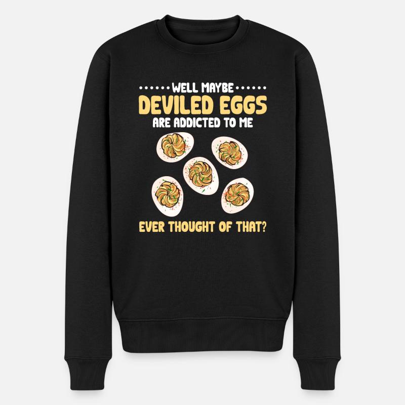 Gefüllte Eier Deviled Eggs - Männer Premium Bio Pullover - Schwarz