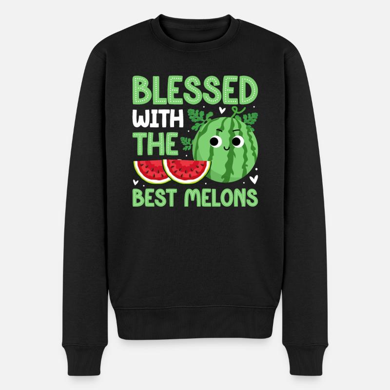 Melon Gift - Männer Premium Bio Pullover - Schwarz