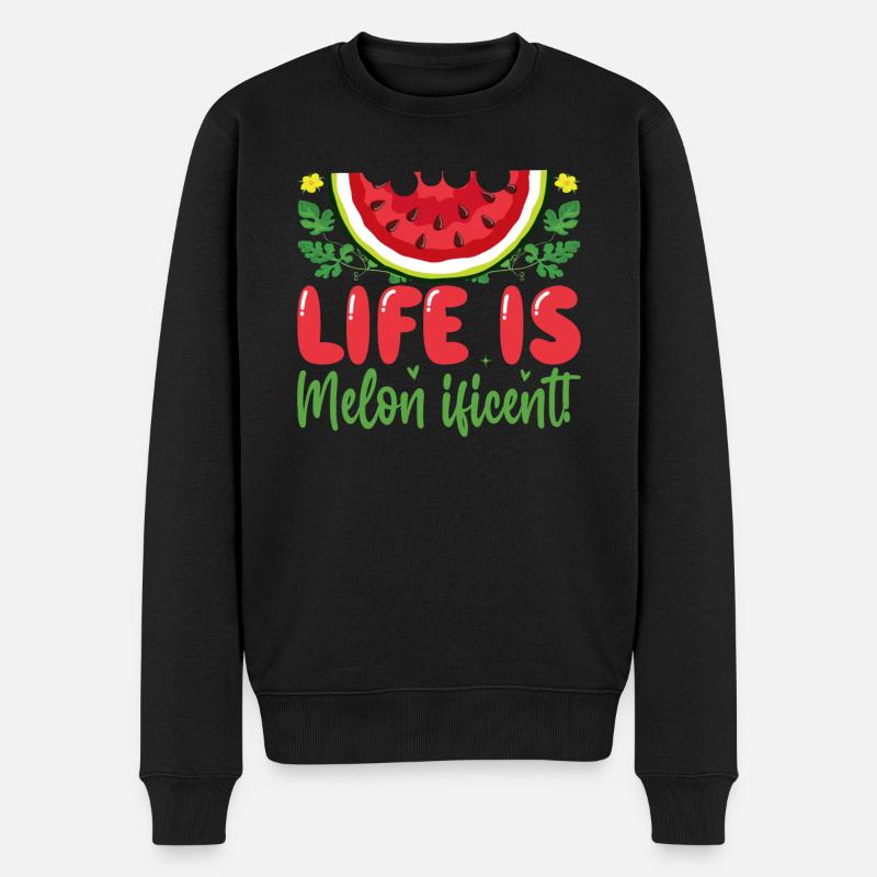 Melon Gift - Männer Premium Bio Pullover - Schwarz