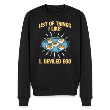 Gefüllte Eier Deviled Eggs - Männer Premium Bio Pullover - Schwarz - Vorne - Nico (187cm)