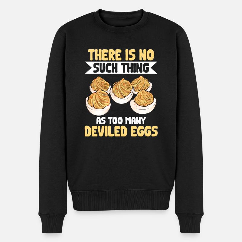 Gefüllte Eier Deviled Eggs - Männer Premium Bio Pullover - Schwarz