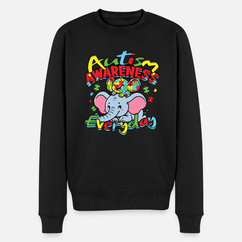 Autist Autistisch Autism Awareness Everyday - Männer Premium Bio Pullover - Schwarz