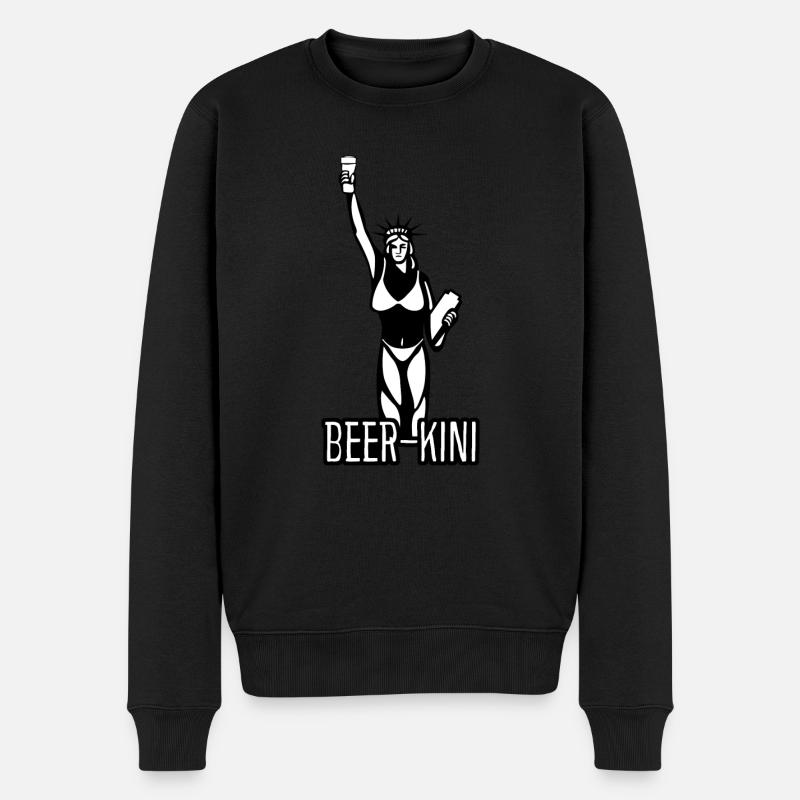 Statue of Liberty with Beer - Männer Premium Bio Pullover - Schwarz