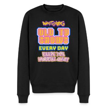 TV Télévision Années 90 Années 80 Rétro - Pull Premium bio Homme - noir - Devant - Nico (187cm)