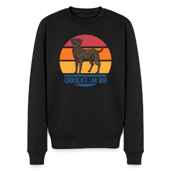 Schoko Brauner Labrador Retriever Hund - Männer Premium Bio Pullover - Schwarz - Vorne - Nico (187cm)