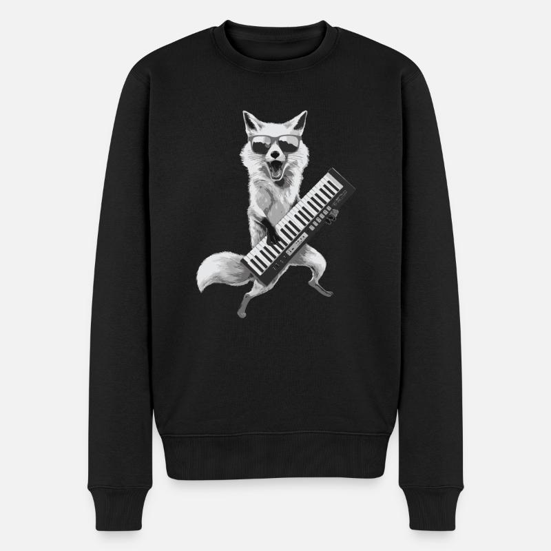 Cadeau pour clavier Fox Keytar - Pull Premium bio Homme - noir