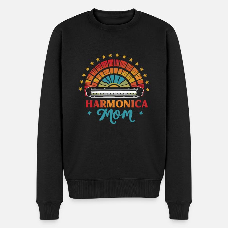 Harmonica Playing Gift - Men's Premium Organic Jumper - black