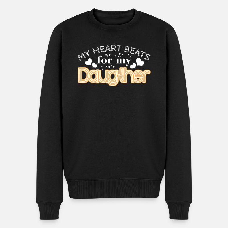 Père Papa Fille Filles - Pull Premium bio Homme - noir