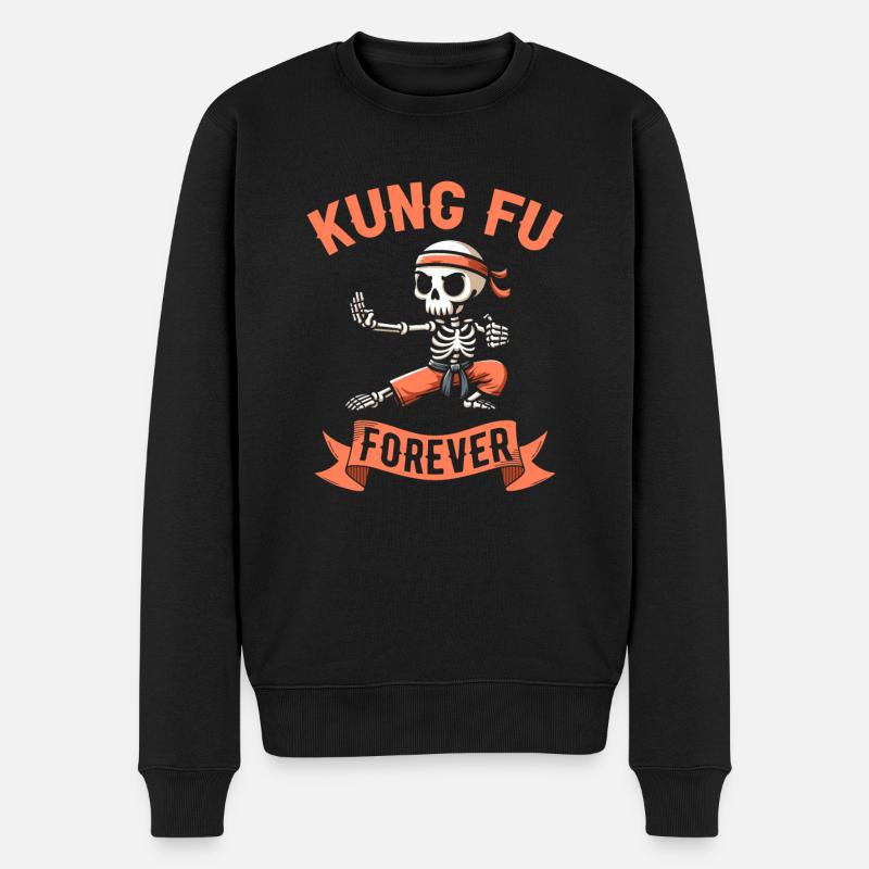 Squelette de Kung Fu - Pull Premium bio Homme - noir