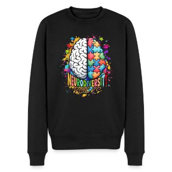 Autiste Autiste Autisme Neurodiversité - Pull Premium bio Homme - noir - Devant - Nico (187cm)