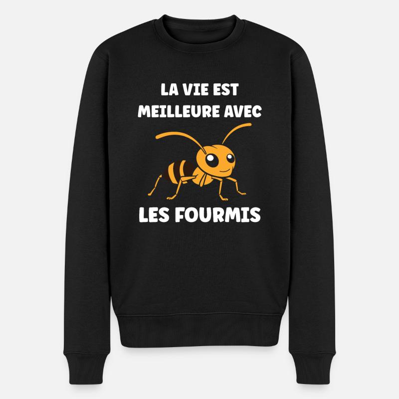 Humour fourmis - Pull Premium bio Homme - noir