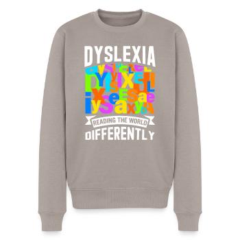 Dyslexie Legasthenie Legastheniker - Männer Premium Bio Pullover - Taupe - Vorne - Nico (187cm)