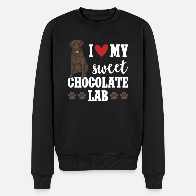 Schoko Brauner Labrador Retriever Hund - Männer Premium Bio Pullover - Schwarz