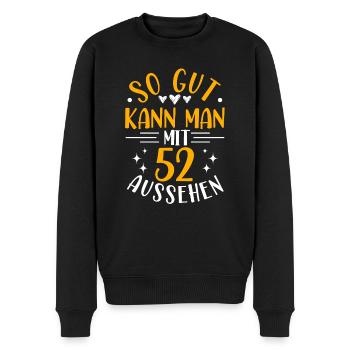 52. Geburtstag Frau Mann, 52 Jahre alt Geburtstag - Männer Premium Bio Pullover - Schwarz - Vorne - Nico (187cm)