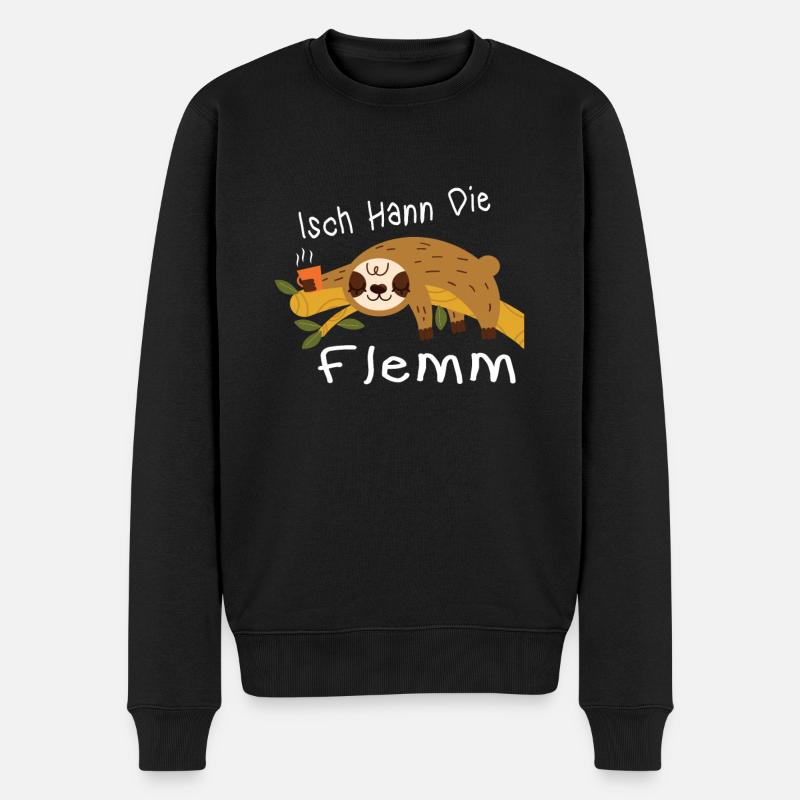 Isch Hann Die Flemm Saarland Saarländer Dialekt - Männer Premium Bio Pullover - Schwarz