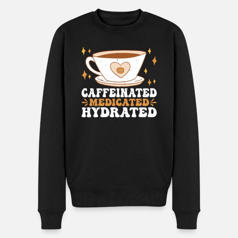 Caféiné Médicamenteux Hydraté 3 - Pull Premium bio Homme - noir