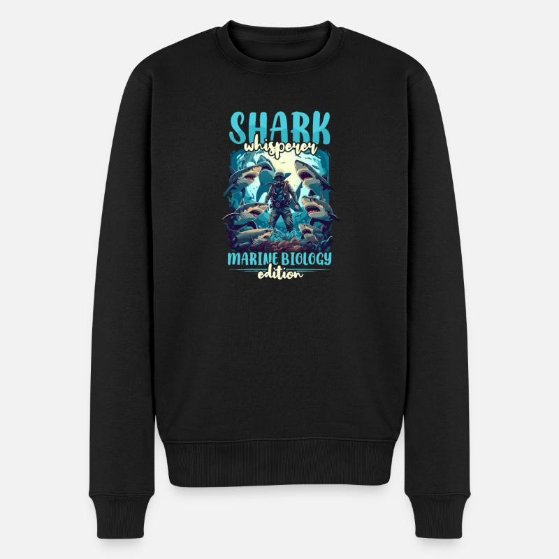 Biologe Hai-Liebhaber Hai-Flüsterer - Männer Premium Bio Pullover - Schwarz