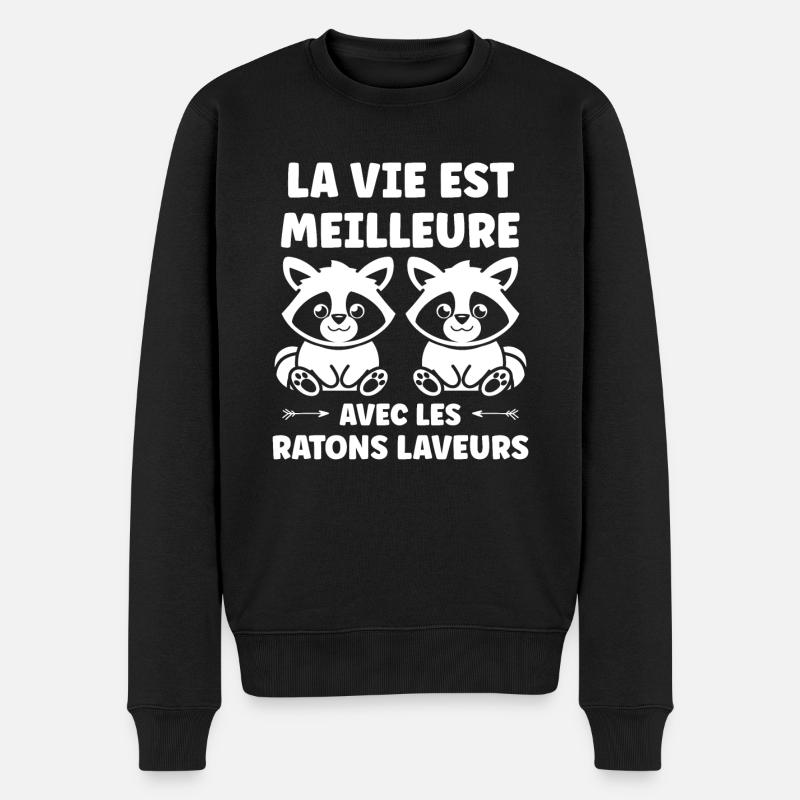 Humour Raton laveur - Pull Premium bio Homme - noir