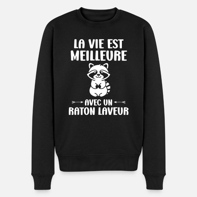 Humour Raton laveur - Pull Premium bio Homme - noir