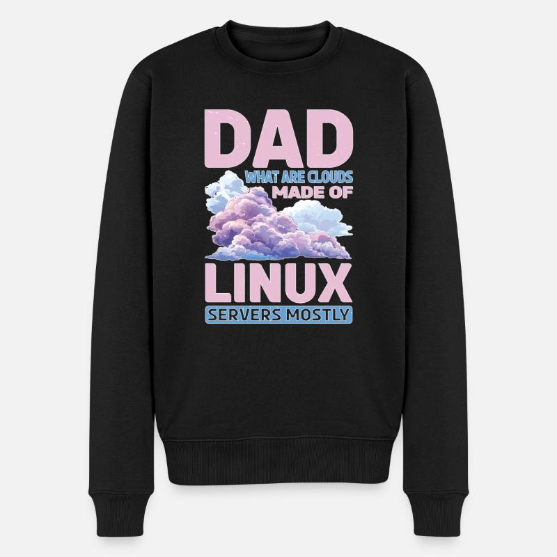 What Are Clouds Made Of, Linux Servers Mostly 32 - Männer Premium Bio Pullover - Schwarz