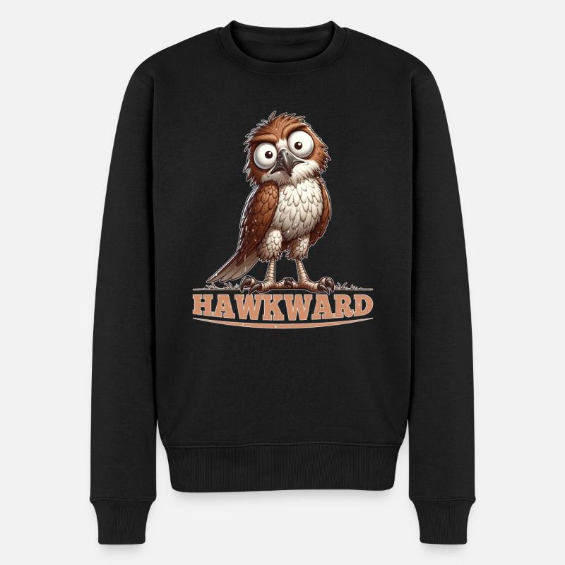 Hawkward - Männer Premium Bio Pullover - Schwarz