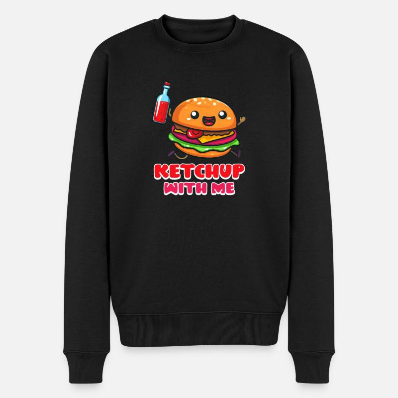 Hamburger Ketchup Avec Moi - Pull Premium bio Homme - noir