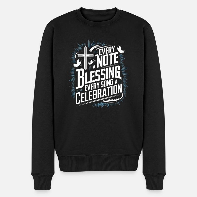 Gebetslieder Jesus Christus Religiöse Musik - Männer Premium Bio Pullover - Schwarz