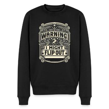 Attention, je pourrais me retourner 9 - Pull Premium bio Homme - noir - Devant - Nico (187cm)