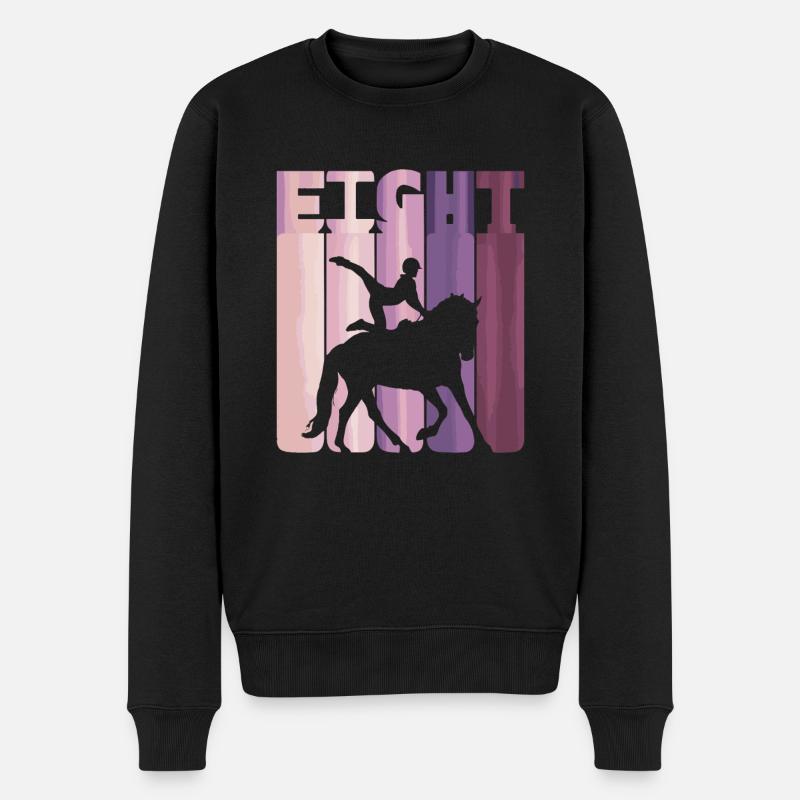Liebt Pferd Voltigieren Geschenk - Männer Premium Bio Pullover - Schwarz
