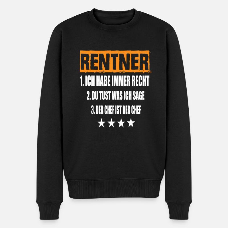 Rentner - Männer Premium Bio Pullover - Schwarz