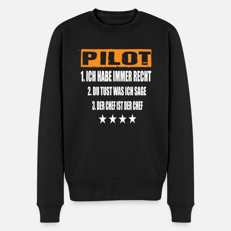 pilote - Pull Premium bio Homme - noir