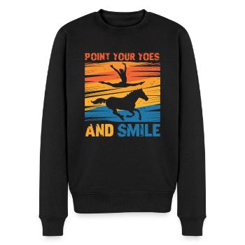 Liebt Pferd Voltigieren Geschenk - Männer Premium Bio Pullover - Schwarz - Vorne - Nico (187cm)