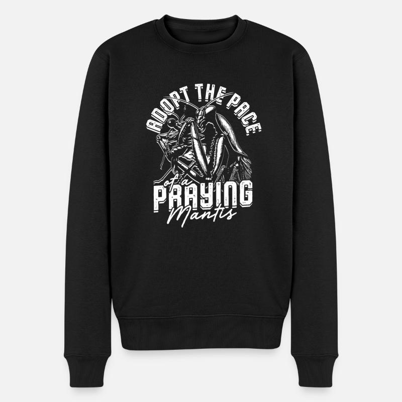 Gottesanbeterin Fangheuschrecken Fangschrecke - Männer Premium Bio Pullover - Schwarz