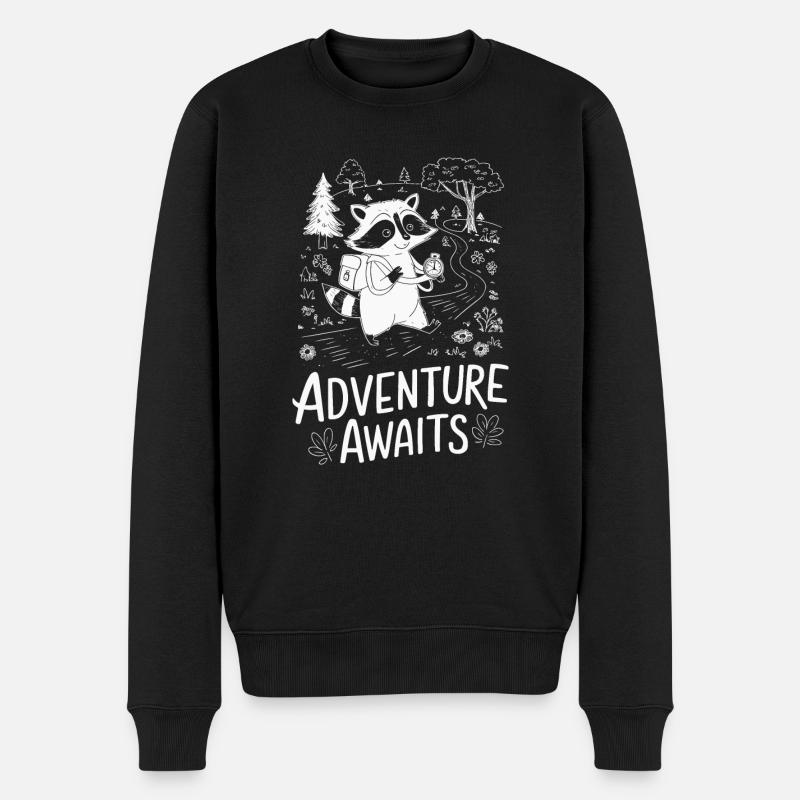 L’AVENTURE VOUS ATTEND - Pull Premium bio Homme - noir