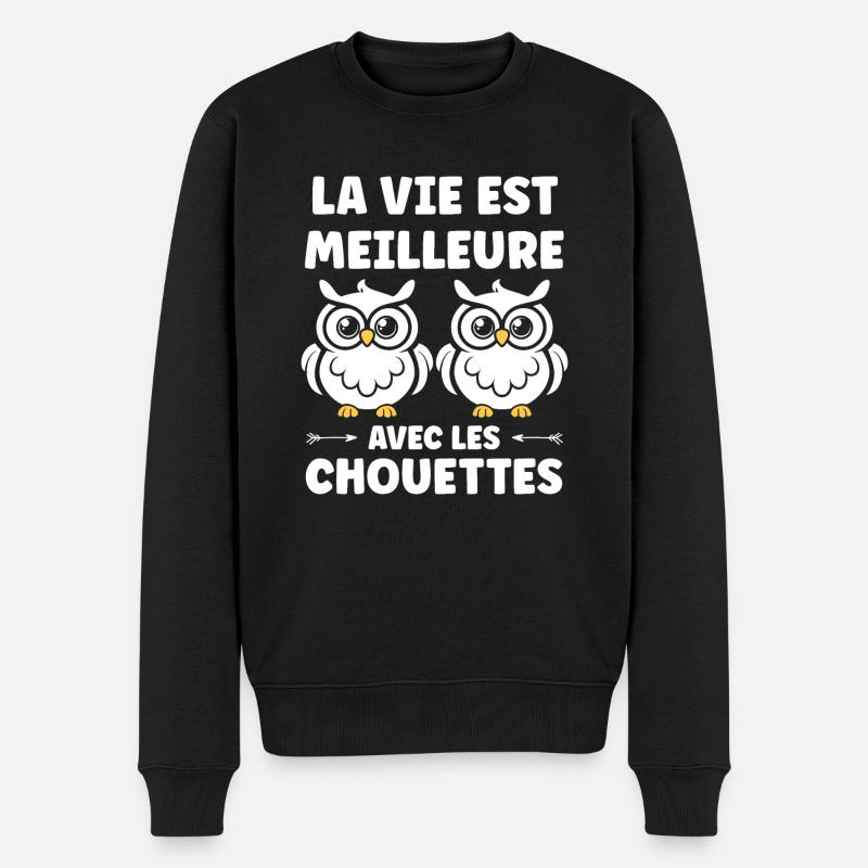 Humour chouette - Pull Premium bio Homme - noir