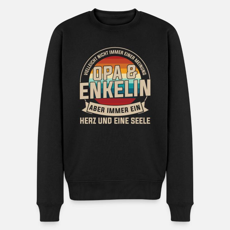 Opa & Enkelin Familie Enkeltochter Geschenk - Männer Premium Bio Pullover - Schwarz