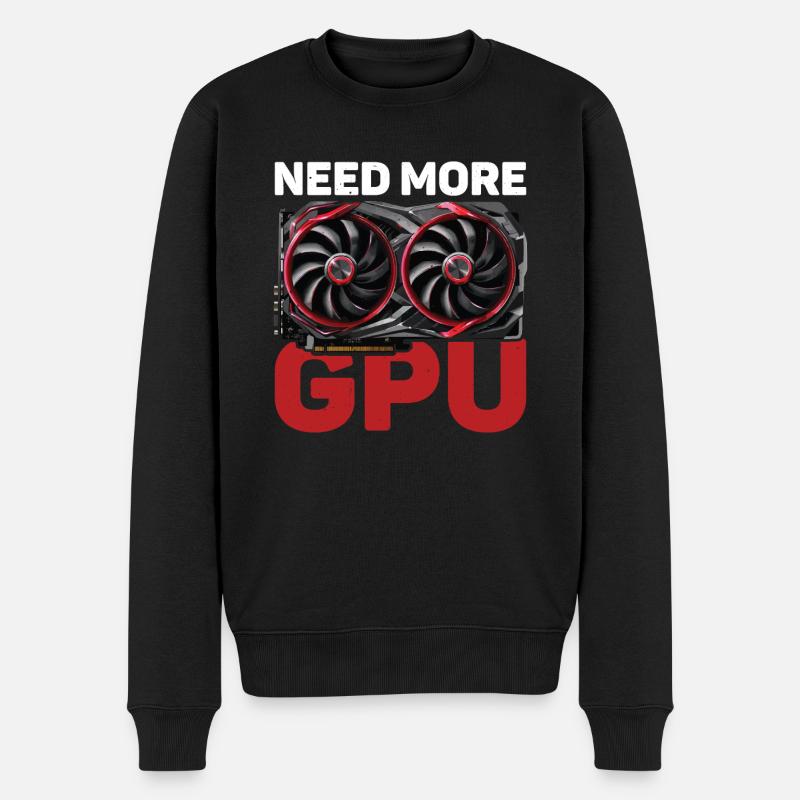 Need More Gpu 10 - Männer Premium Bio Pullover - Schwarz
