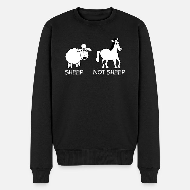 Moutons et chevaux - Pull Premium bio Homme - noir